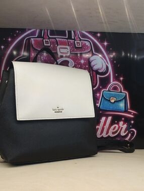 kate spade Black Backpack with White Flap